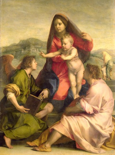 聖人と天使のある聖母子、1522-23年頃（油） 作： Andrea del Sarto